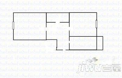 红旗新区1室1厅1卫42㎡户型图