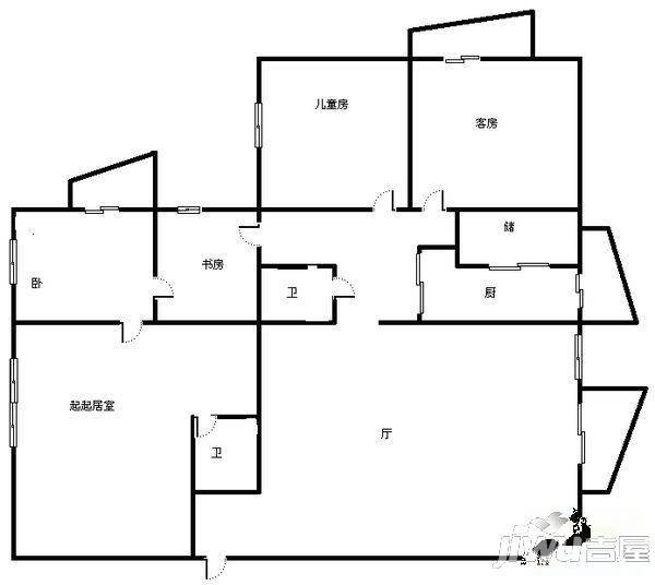 南郡新城3室1厅1卫118㎡户型图