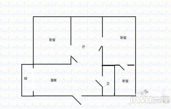 南郡新城3室1厅1卫118㎡户型图