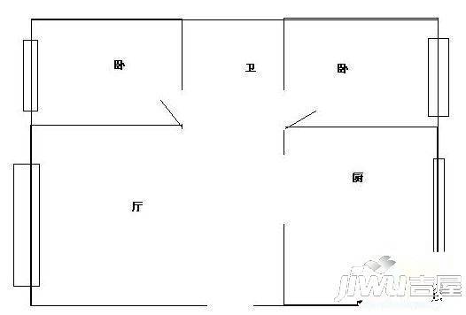 泰山小区2室1厅1卫91㎡户型图