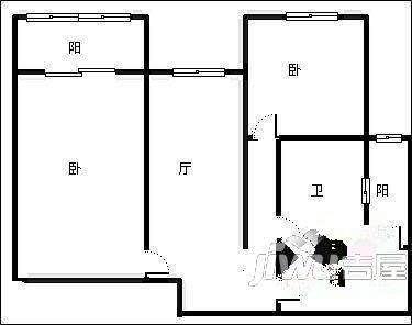 祥瑞观邸2室1厅1卫户型图