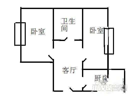 公滨城市花园2室1厅1卫户型图