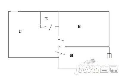 公滨城市花园2室1厅1卫户型图