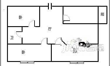 牛房小区2室1厅1卫户型图