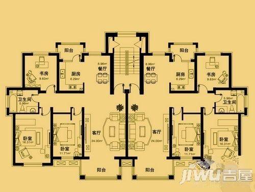 牛房小区2室1厅1卫户型图