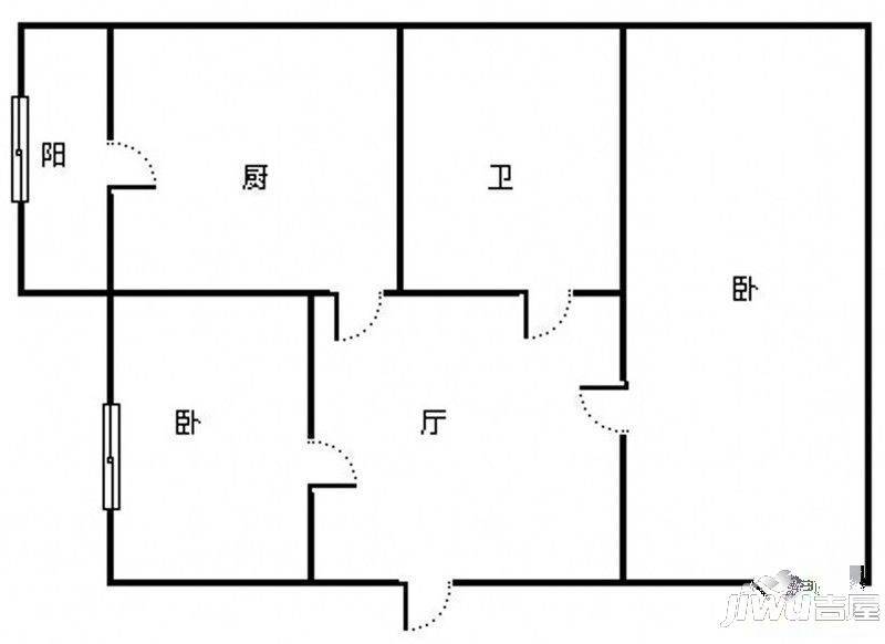 教化小区2室1厅1卫户型图