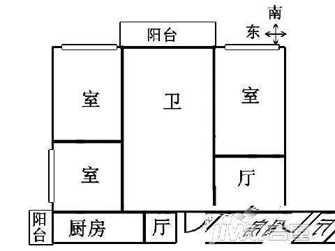 天木小区2室1厅1卫户型图