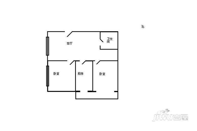 天木小区2室1厅1卫户型图