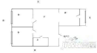 天木小区2室1厅1卫户型图