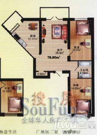 鸿基名苑3室0厅0卫户型图