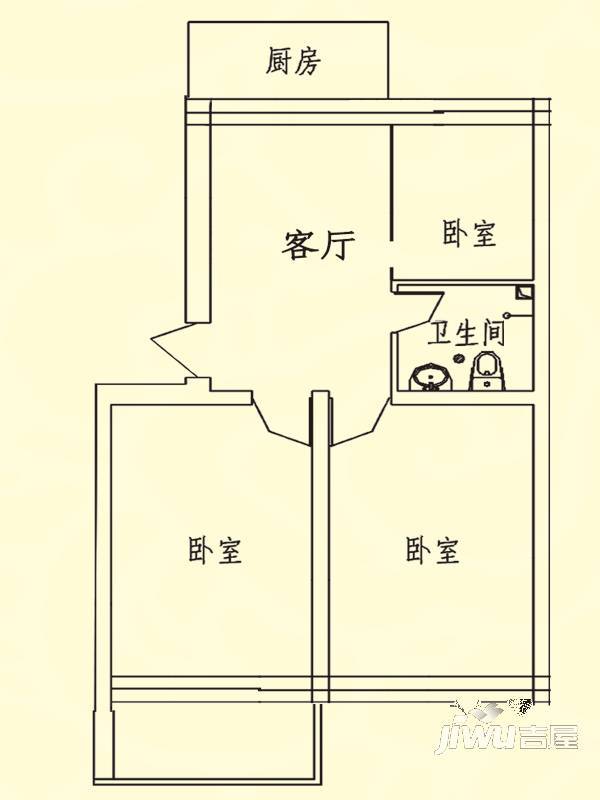 美满家园1室1厅1卫47㎡户型图