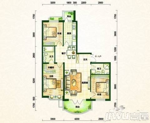 北岸众和城1室1厅1卫户型图