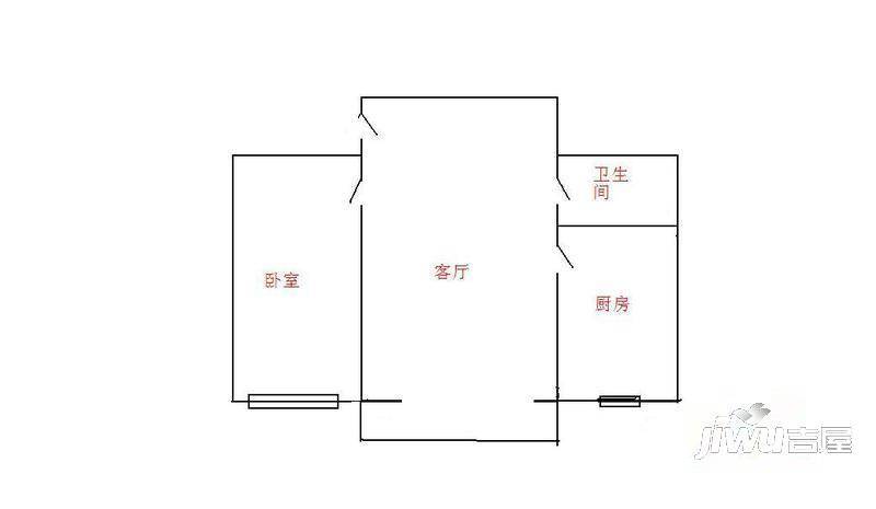 北岸众和城1室1厅1卫户型图