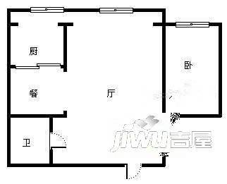 东平公寓1室1厅1卫户型图