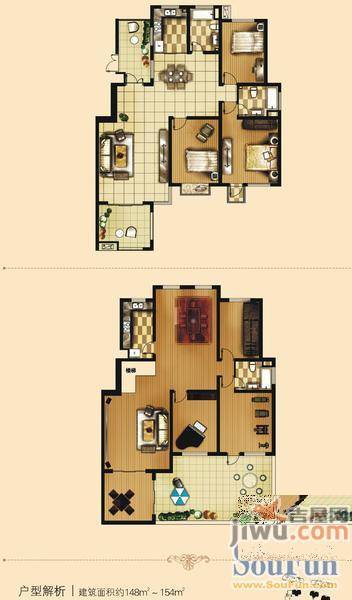 古德佳苑普通住宅148㎡户型图