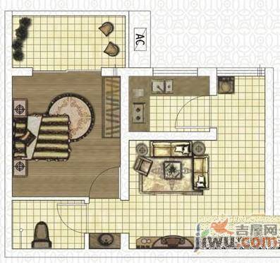 中原名邸1室1厅1卫47㎡户型图