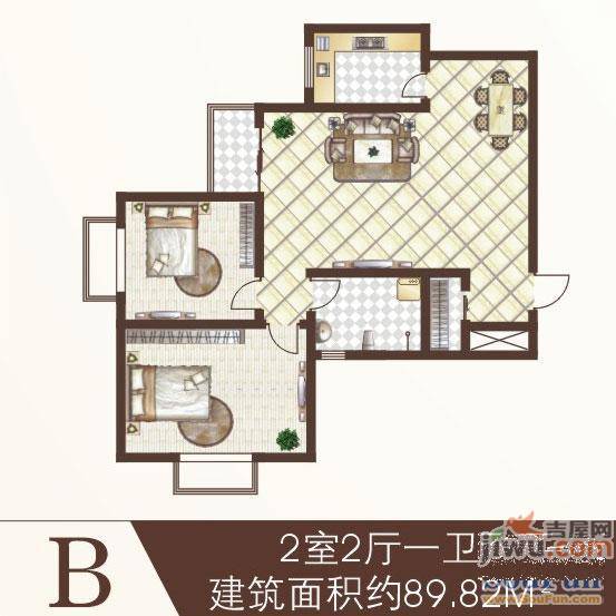 珠江荣景3室2厅1卫115.1㎡户型图