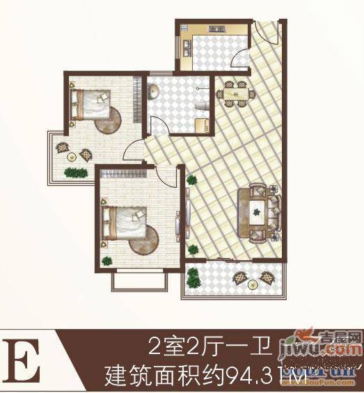 珠江荣景3室2厅1卫115.1㎡户型图