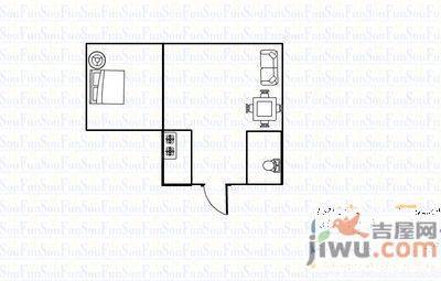 一米阳光2室1厅1卫75㎡户型图