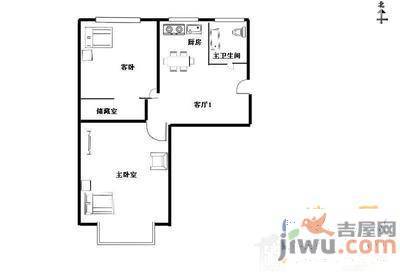 中苑名都2室1厅1卫60㎡户型图