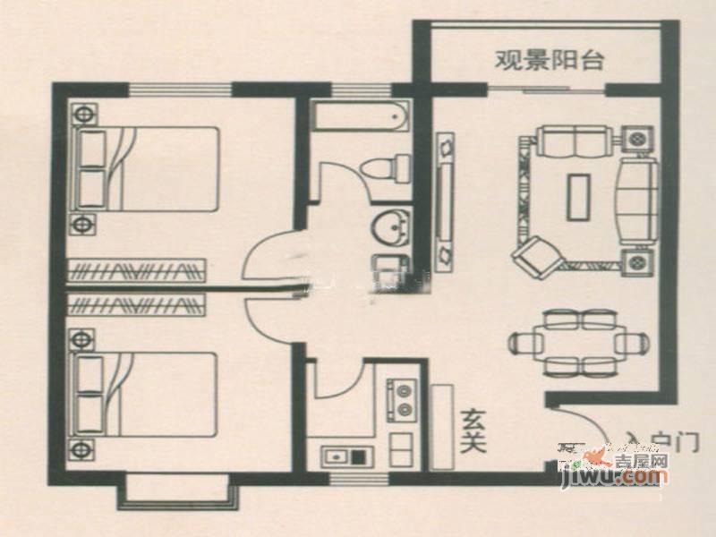 瑞隆城1室1厅1卫户型图