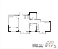 观屿国际2室2厅1卫79.7㎡户型图