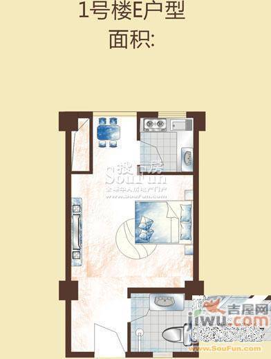 金海京江花园1室1厅1卫35㎡户型图