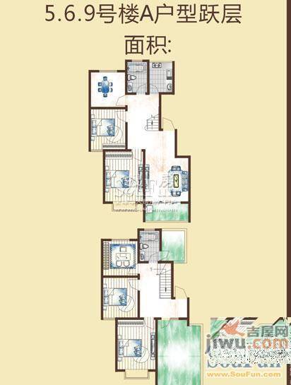 金海京江花园3室2厅1卫户型图