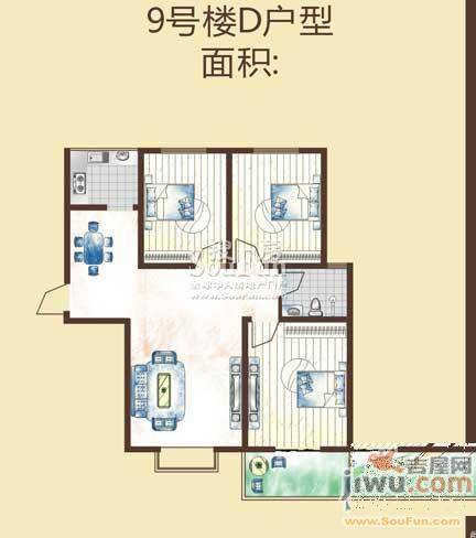 金海京江花园2室1厅1卫户型图