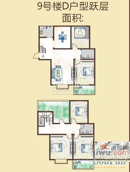 金海京江花园2室1厅1卫户型图