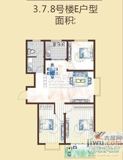 金海京江花园1室1厅1卫35㎡户型图