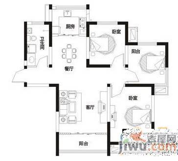 建业枫林上院3室2厅1卫99㎡户型图