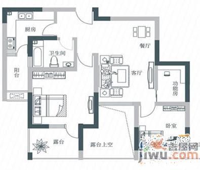 发展南郡3室2厅1卫136㎡户型图