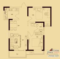 康桥上城品2室2厅1卫83.2㎡户型图