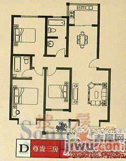 富田太阳城3室2厅2卫140.3㎡户型图