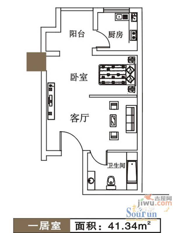 富田太阳城2室2厅1卫99㎡户型图