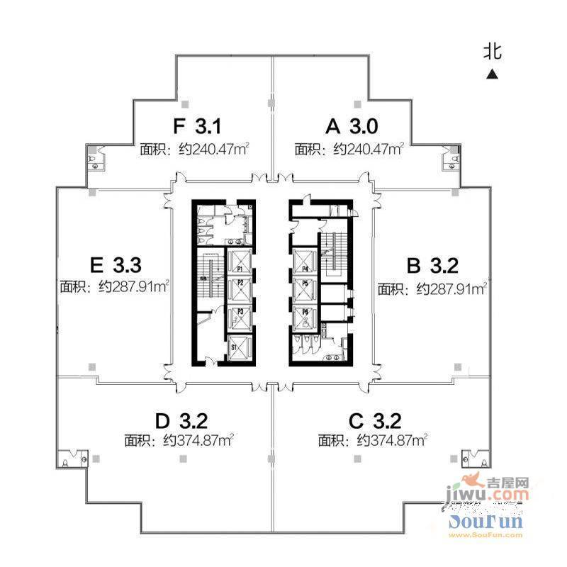 世博大厦普通住宅240㎡户型图