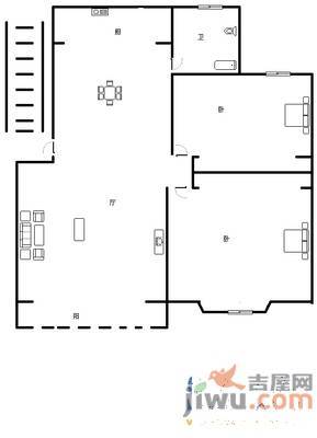 郑州国际城2室2厅1卫99㎡户型图