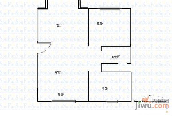 郑州国际城2室2厅1卫99㎡户型图