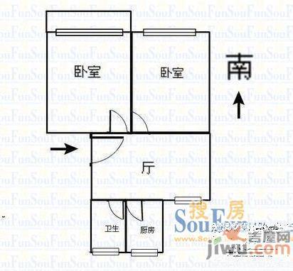 新希望澳园2室1厅1卫85.3㎡户型图