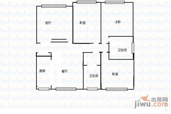 新希望澳园2室1厅1卫85.3㎡户型图