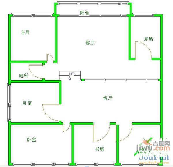 清华园3室2厅1卫户型图