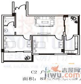 新希望澳园2室1厅1卫85.3㎡户型图