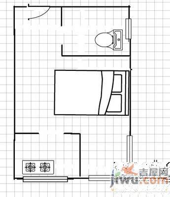 大城小室1室0厅1卫32.4㎡户型图