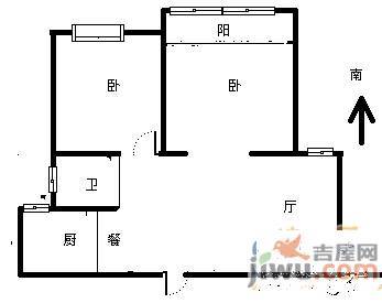 晨光嘎达梅林2室2厅1卫户型图