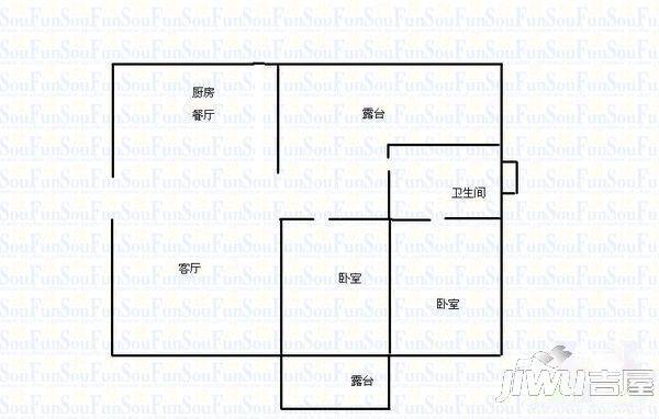 天骄名门2室2厅1卫户型图