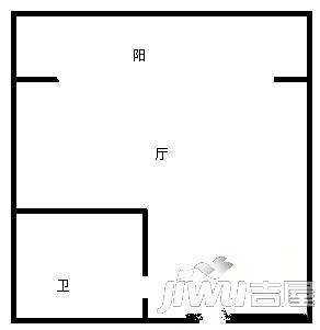 鑫苑中央花园西区1室1厅1卫42㎡户型图