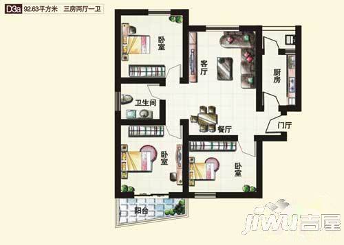和家园2室2厅1卫户型图