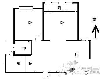 晨光嘎达梅林2室2厅1卫户型图