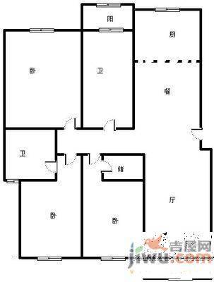 绿地老街3室2厅2卫143㎡户型图